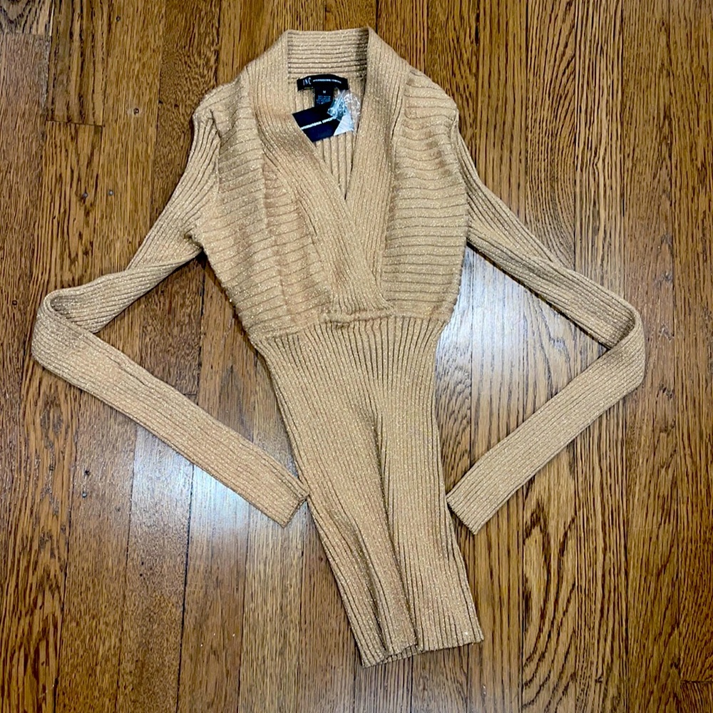 INC Gold Glittery Top